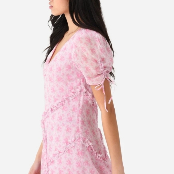 Love Shack Fancy posh mini Rose Patch Short Sleeve Dress Sz 4 NWT - Picture 2 of 8